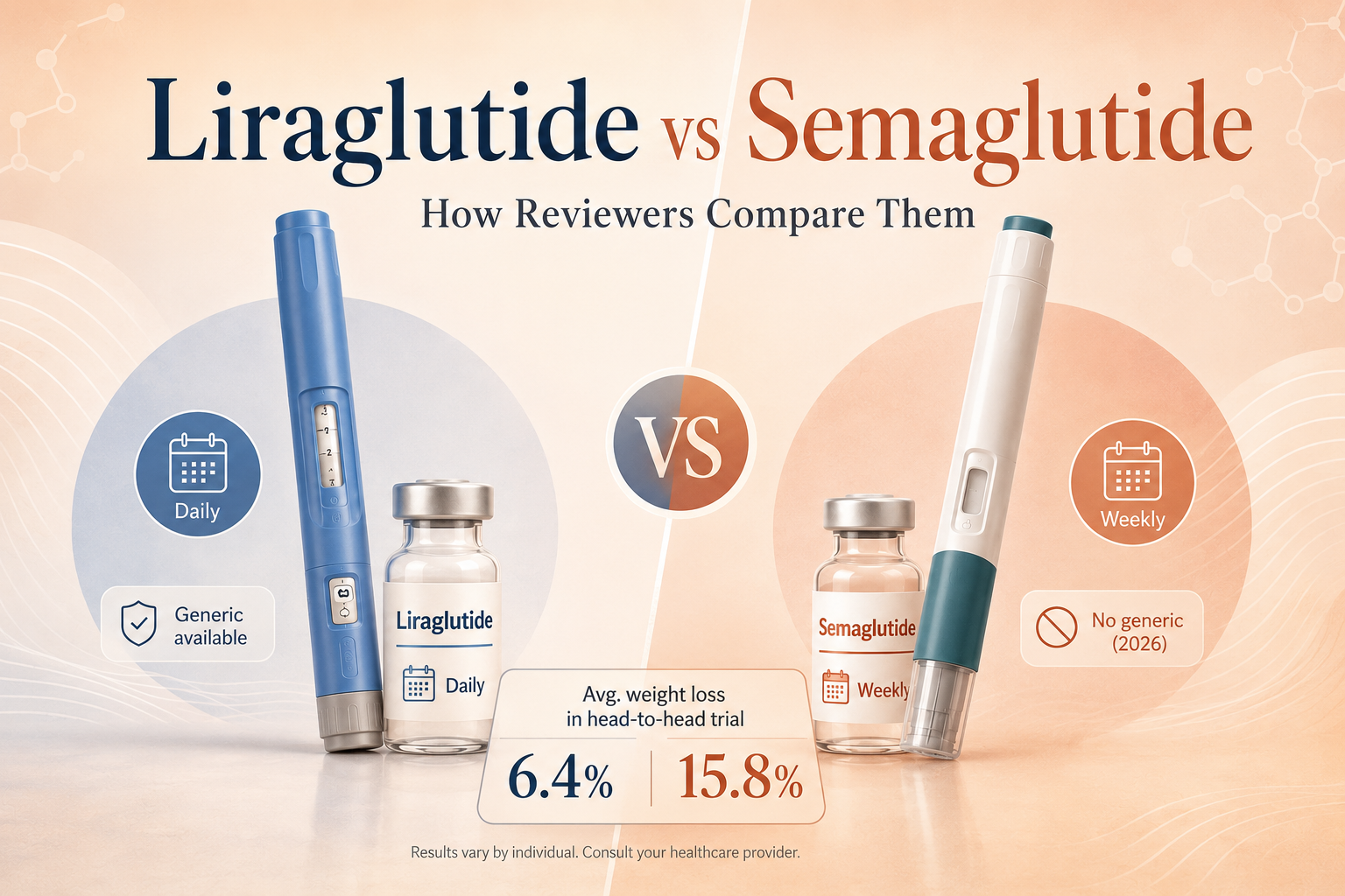Liraglutide vs Semaglutide: 15.8% vs 6.4% Weight Loss?